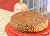 Holiday Dessert Decadence: Pumpkin Cheesecake with Chile Chocolate Ganache.