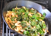 A Simple Skillet Recipe for Swiss Chard (with Bacon and White Balsamic Vinegar).