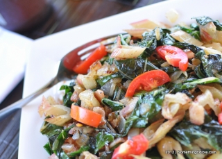A Simple Skillet Recipe for Swiss Chard (with Bacon and White Balsamic Vinegar).
