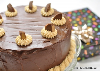 Because She’s Worth it: Triple Chocolate Peanut Butter Layer Cake.